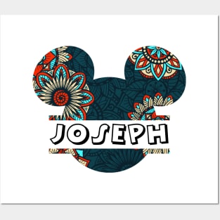 Joseph Name With Seamless Pattern Posters and Art